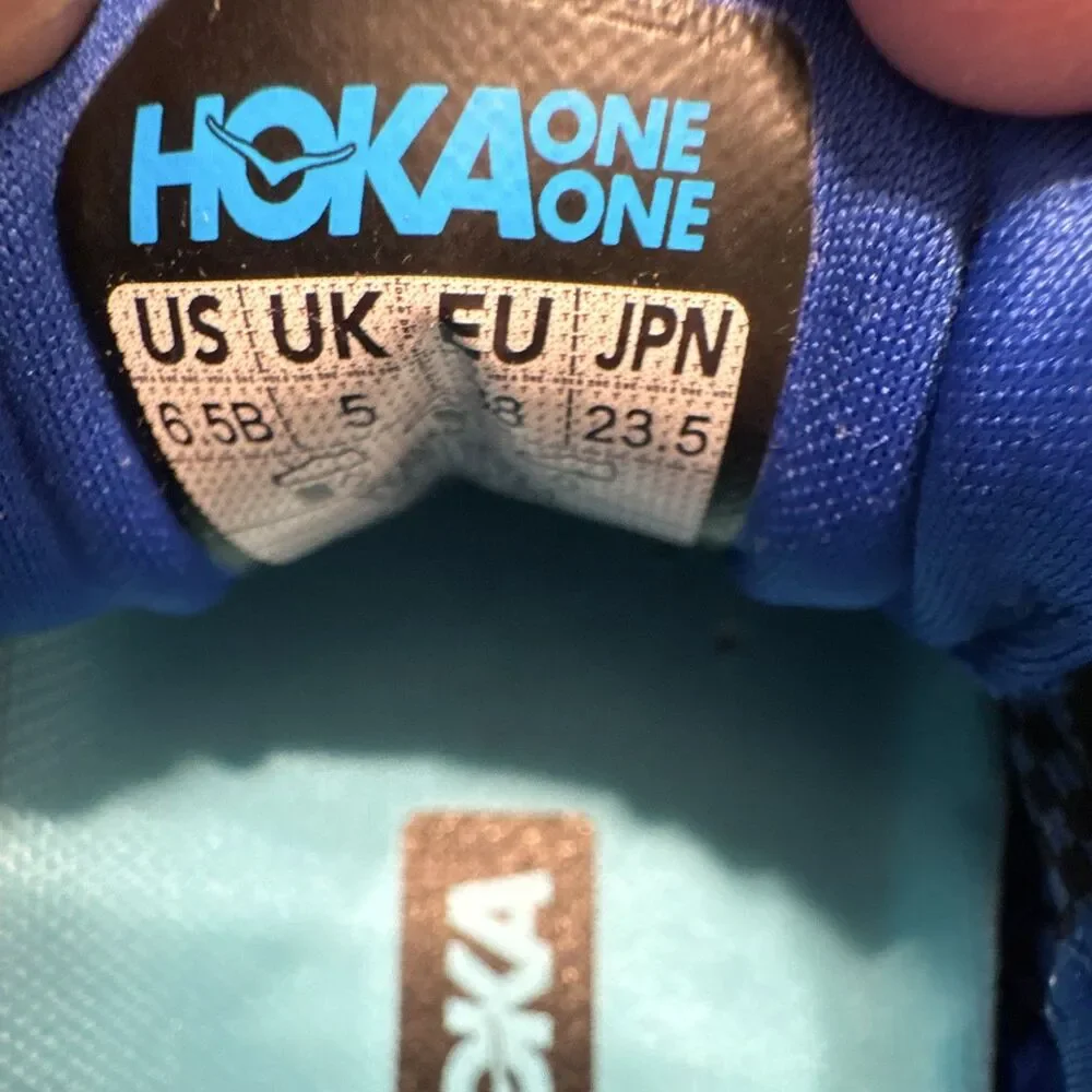 HOKA ONE ONE Rincon 4 Women's Blue White Lace-Up Low Top Mesh Sneakers Logo - Picture 6 of 7